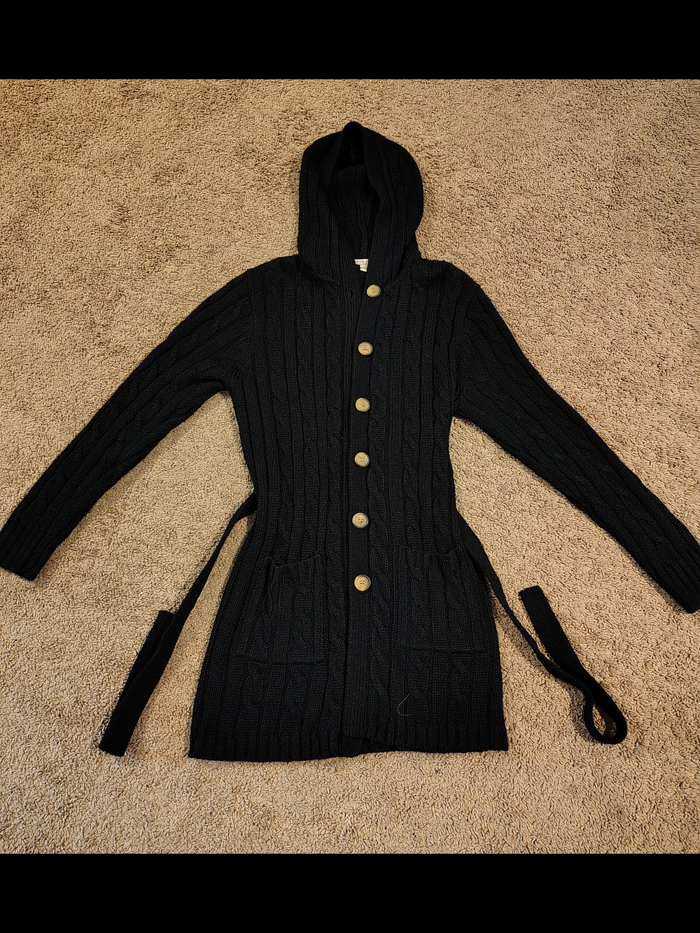 Carolyn Taylor Black Hooded Cardigan
